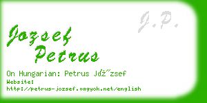 jozsef petrus business card